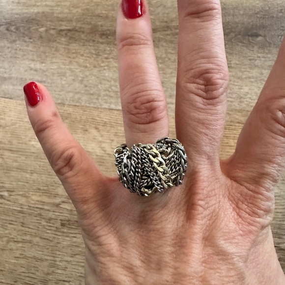 3 Ring Bundle-Stretch Rings-Mixed Metals-Statement Rings - Picture 10 of 10